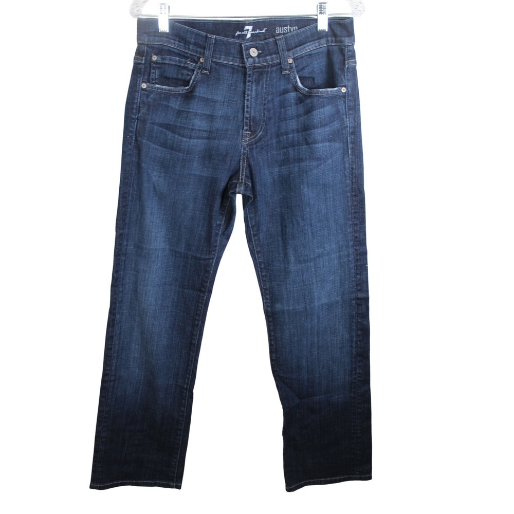 7 For All Mankind Austyn Relaxed Straight Leg Dark Wash Jeans Mens 30